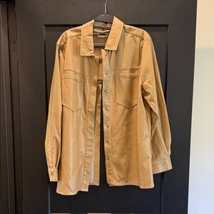 Good American Light Tan Leather Shirt
